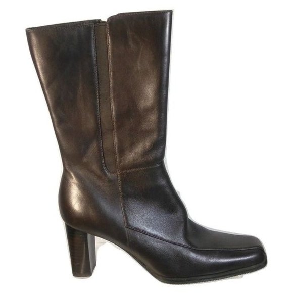 * Worthington black ankle boot leather zipper up Size 6 - Picture 1 of 6